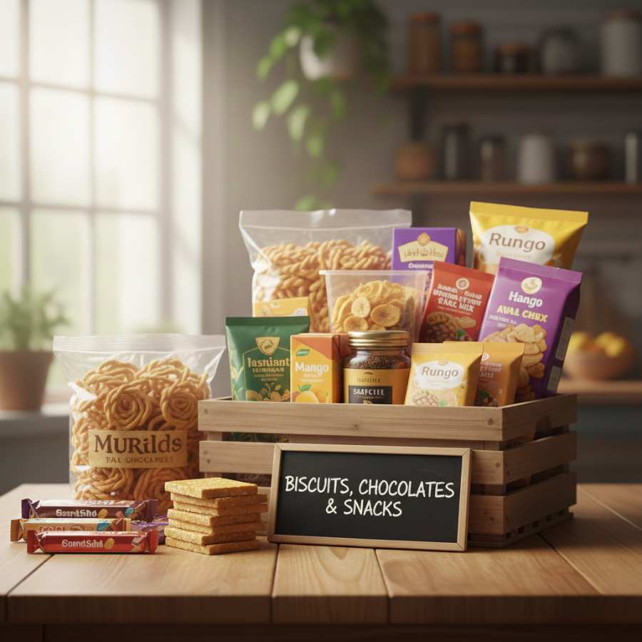 Biscuits, Chocolates & Snacks